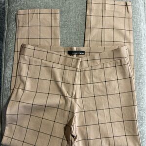 Amanda & Chelsea Windowpane Tan Chinos